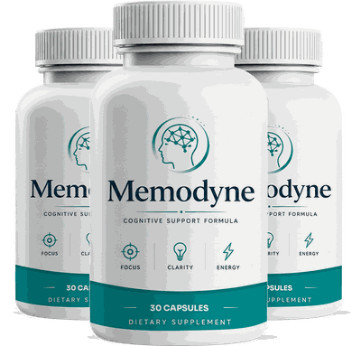 Memodyne three-bottle supply, 90 servings in sealed bottles